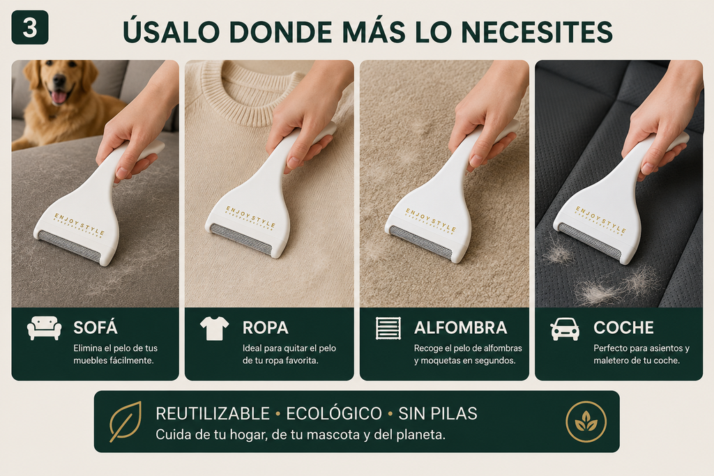 Quitapelos Reutilizable para Mascotas y Ropa